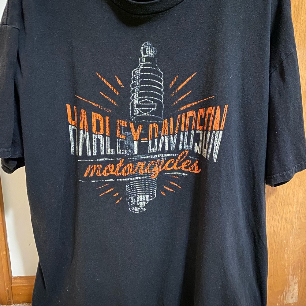 Harley-Davidson Black and Orange Short Sleeve Tee